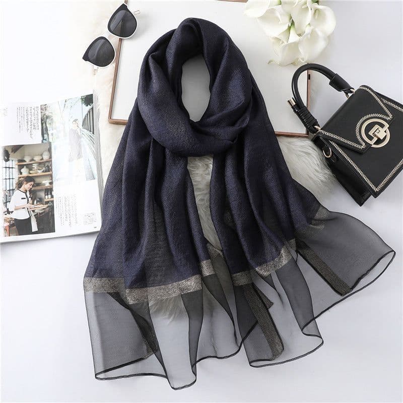 image-Polyester Long Scarf - Light Grey 90x200cm