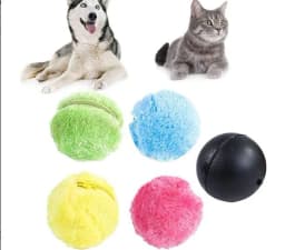image-New pet ball toy fur ball sweeping robot automatic vacuum cleaner plush electric pet ball toy