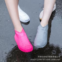 image-Rain shoe cover thickened washable rainy day waterproof rainproof anti-slip wear-resistant bottom outdoor men and women adult children silicone shoe cover