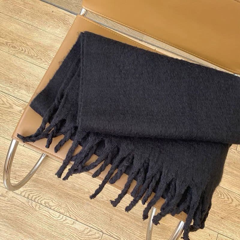 image-GINES LILY 28-Color Cashmere Scarf - Army Green, 43x225cm Warm