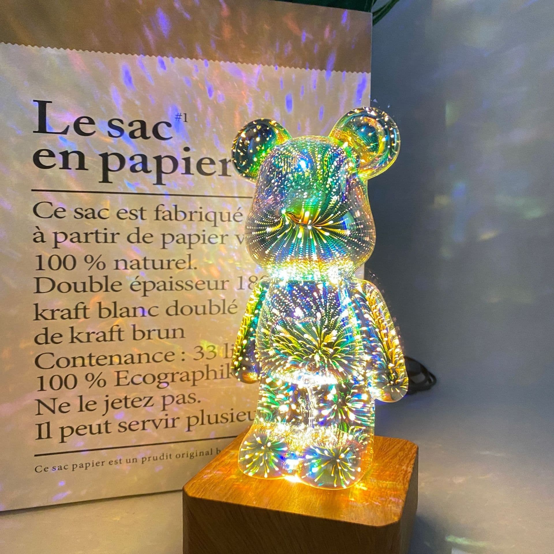 image-3D Fireworks Bear Night Light - Colorful USB Lamp