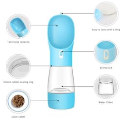 image-Pet Water Food Bowl Portable - Dual Cup