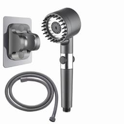 image-Shower Head Set with Handheld Bracket - Gray ABS