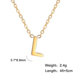 image-Stainless Steel Letter Necklace - Gold Plated 18K