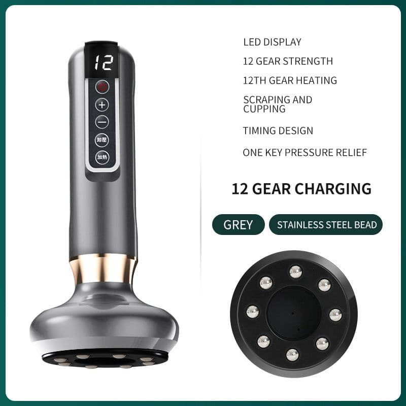 image-Electric Massage Scraper Cupping Device with USB Heating