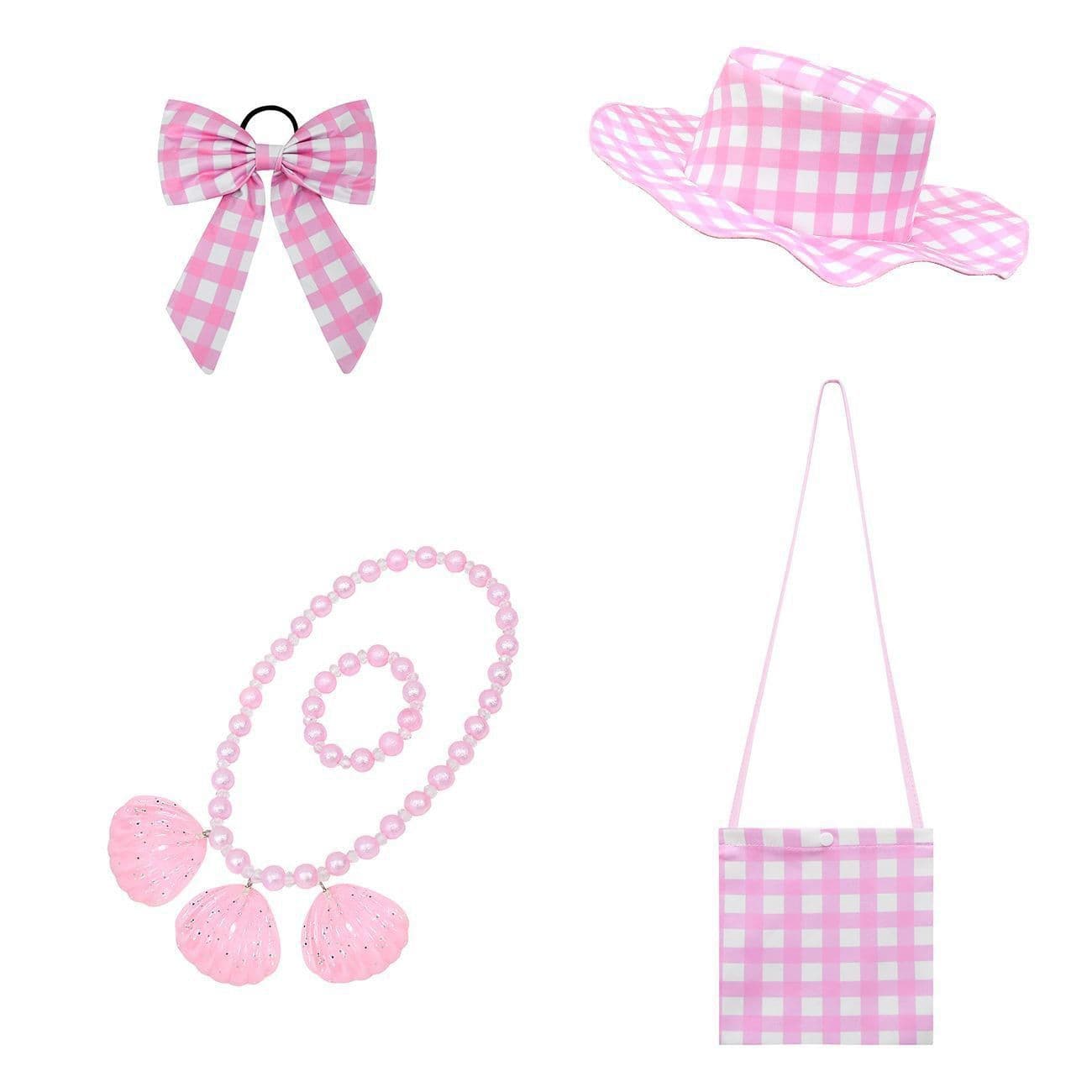 image-Barbie Character Accessories Set - Hat Bag Jewelry Bow