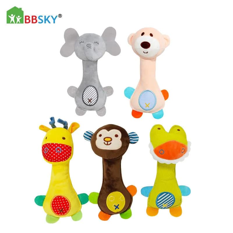 image-SPPH Plush Animal Hand Rattle - Yellow Deer