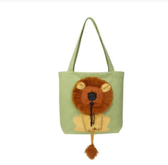 image-Canvas Pet Tote Bag - Light Green Animal Print