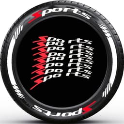 image-SPORTS Tire Letter Stickers - PVC 8 Sets DIY Decoration