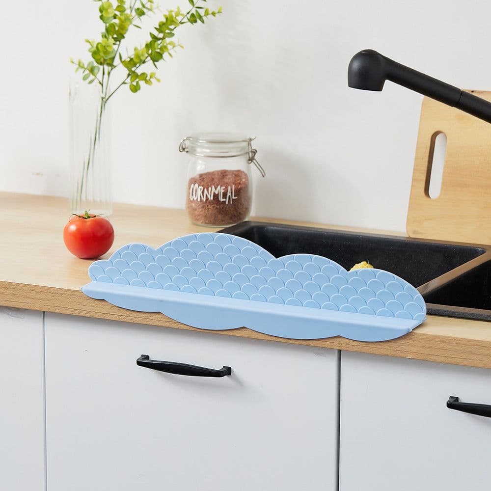 image-Kitchen Sink Splash Guard Silicone Suction Cup Baffle