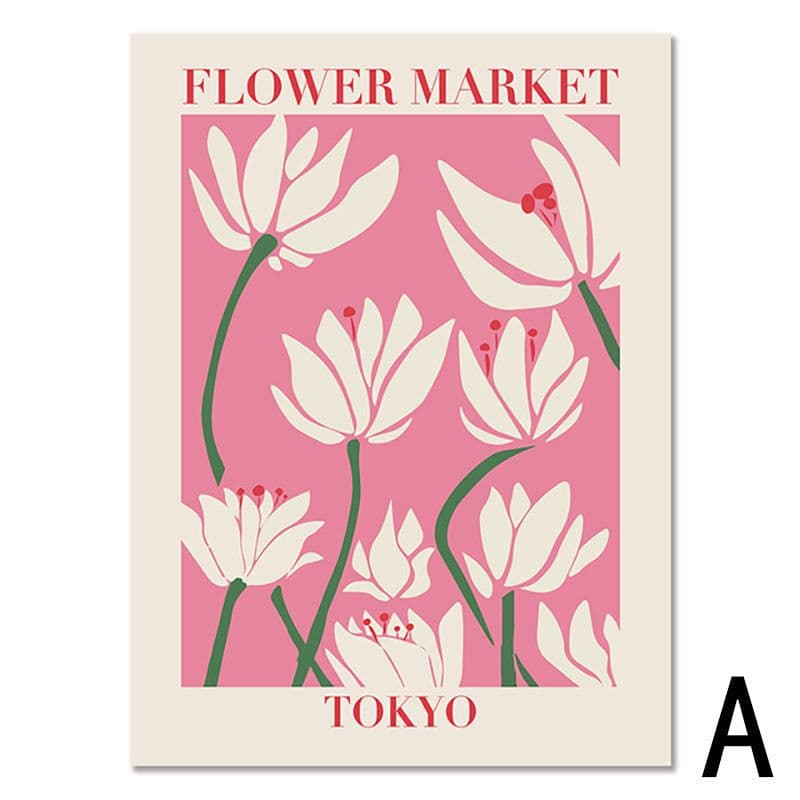 image-Canvas Flower Painting Triptych - Modern 60x90cm
