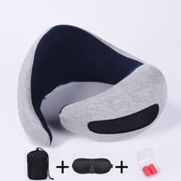image-Business trip U-shaped airplane pillow cervical noon sleep neck pillow memory foam U-shaped pillow stowable folding pillow