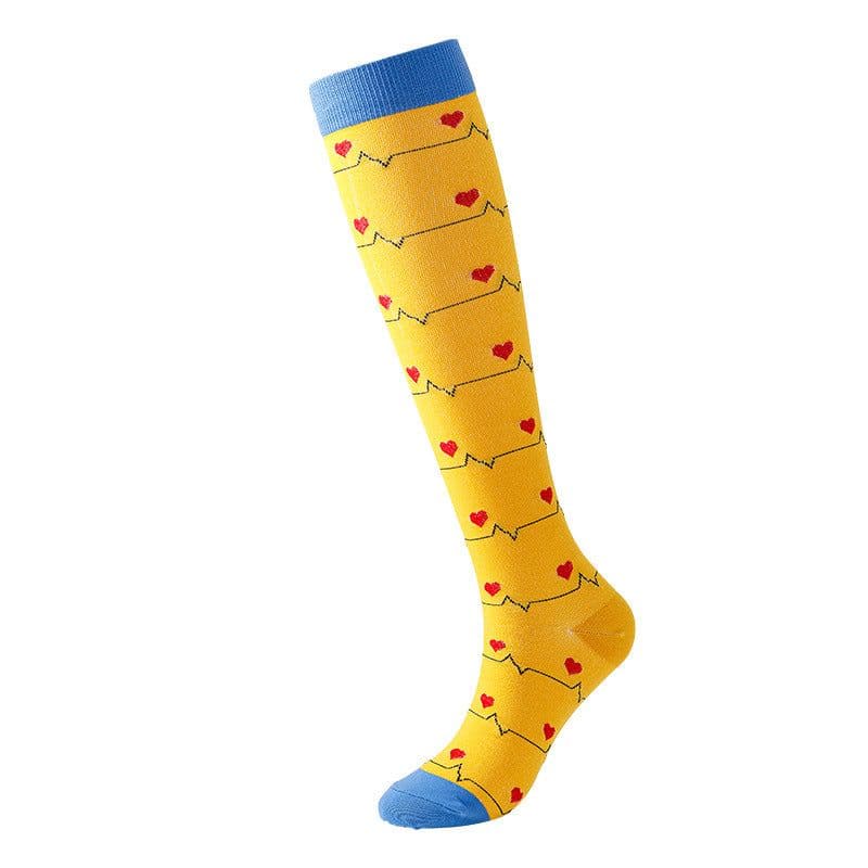 image-Cross-border Nurse Leggings Cute Long Tube Women's Socks Sports Cartoon Plaid Leopard Print Sports Pressure Socks Spot Wholesale