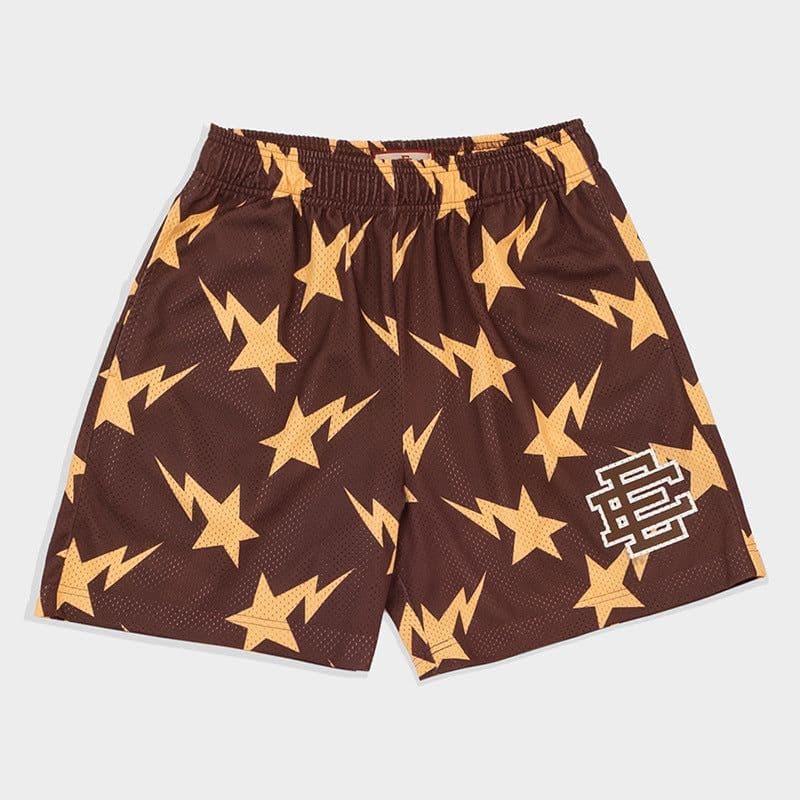 image-Casual Men's Fitness Shorts - Claret Geometric Breathable (63 characters)