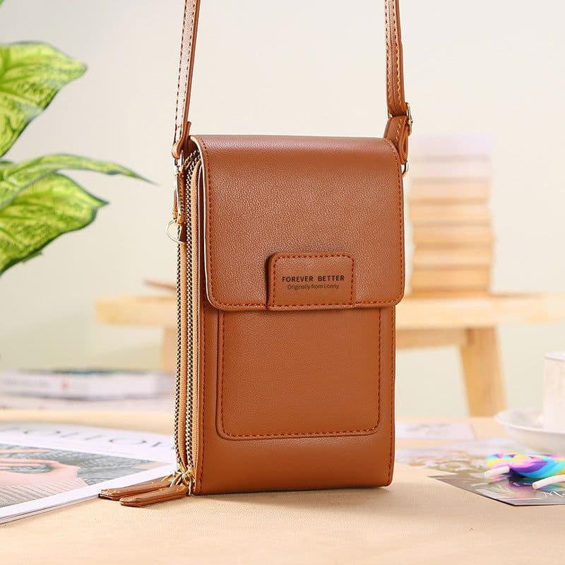 image-2022 new touch screen mobile phone bag female small oblique cute mobile phone small bag fashion wallet vertical section