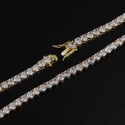 image-Europe and the United States hot trend hip-hop necklace accessories zircon tennis chain a row of diamonds copper inlaid zircon men’s necklace jewelry