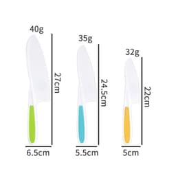 image-Children's Safety Knife Set - 3-Piece Plastic Fruit Kit, Wooden Chopping Board