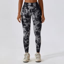 image-Tie-dye seamless high-waisted yoga pants peach hip lifting fitness pants running sports tight pants 7356