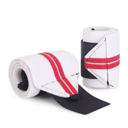 image-Sports Compression Wrist Wraps - Men's & Women's Elastic Wrist Guards 53CM White Red Stripe