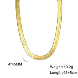 image-Stainless Steel Snake Chain Necklace Unisex 41-50cm