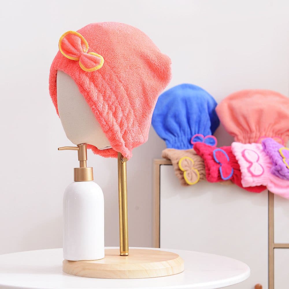 image-Coral Velvet Shower Cap - Purple 25x24cm