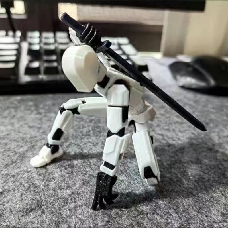 image-YQ 13-14cm 3D Printed Articulated Toy Soldier - Transparent/Purple