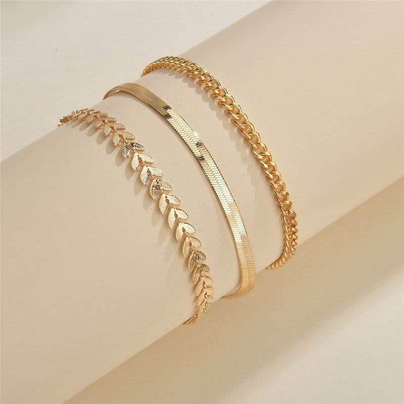 image-Lan Yi Hua Shi Anklet - Rhinestone Multilayer Women's
