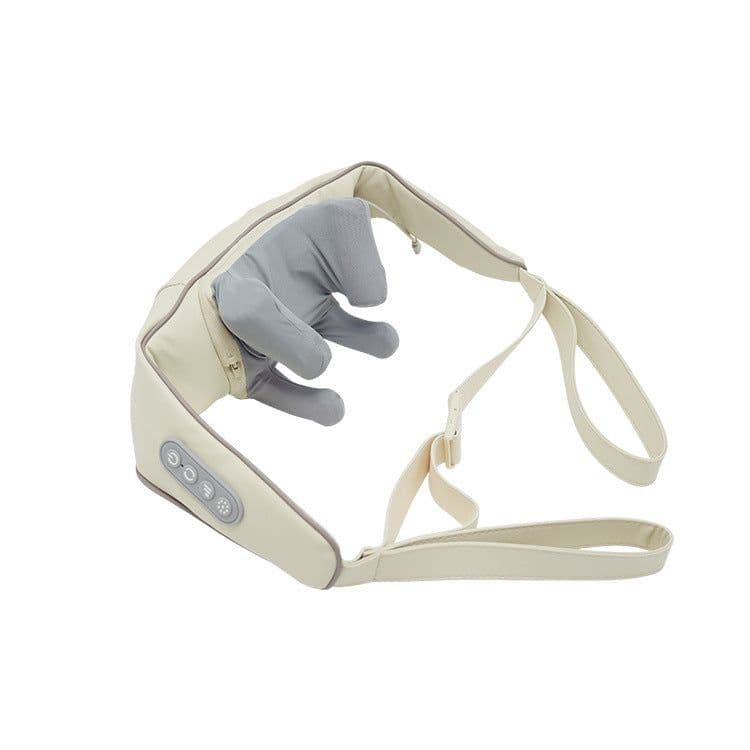 image-Xiling Neck Massager - Grey, Multifunctional, 6 Heads, Hot Compress, 3rd Gear