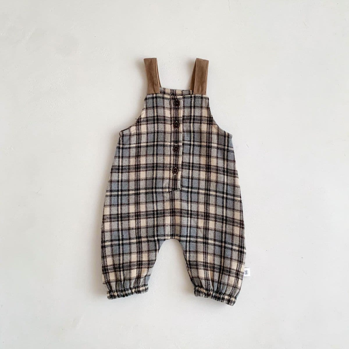 image-Trendy Kids Plaid Overalls - Green, Unisex, Fall 2023, 90cm