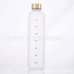 image-1000ml plastic cup space cup large capacity gradient frosted handy water cup Tritan pure copper cover stainless steel cover