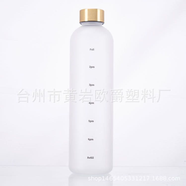 image-1000ml plastic cup space cup large capacity gradient frosted handy water cup Tritan pure copper cover stainless steel cover