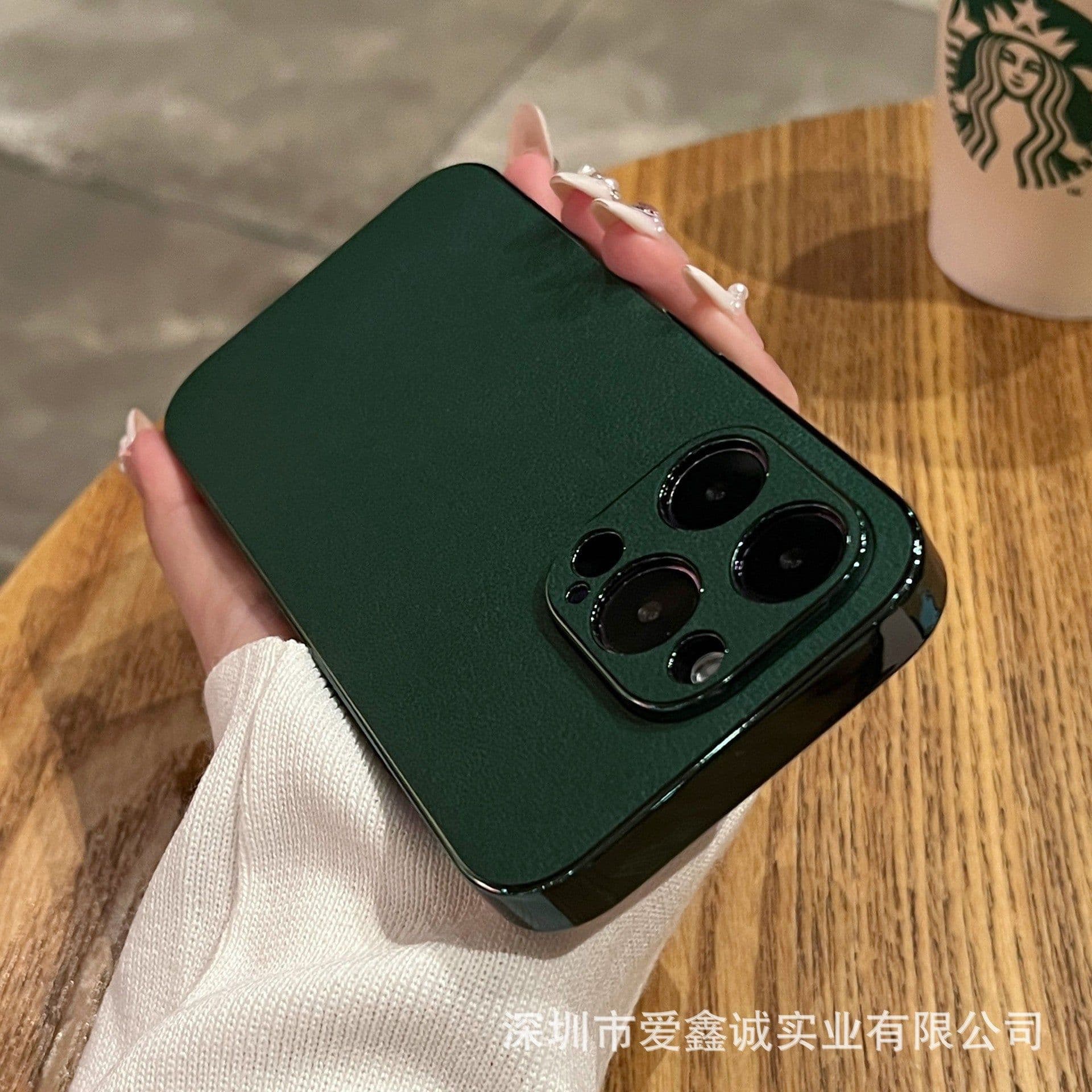 image-High-grade lychee grain leather is suitable for iPhone14promax mobile phone case Apple 13 electroplating all-inclusive protective cover 12