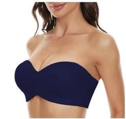image-Cross-border foreign trade European and American underwear seamless invisible bra detachable gathered thin with steel ring large size tube top wholesale