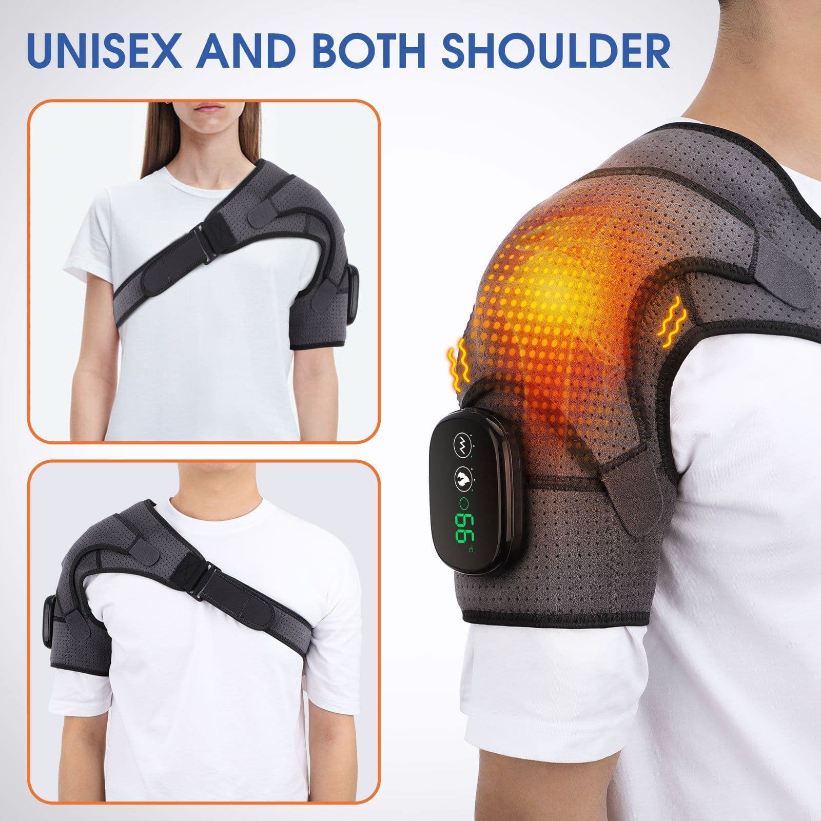 image-HailiCare D10220008 Electric Heating Shoulder Pads Pure Black