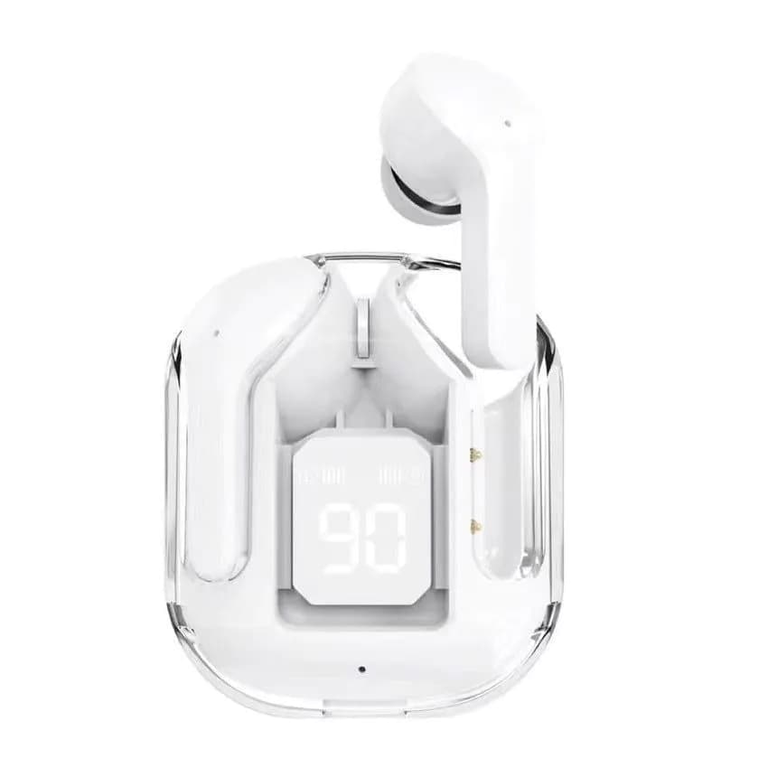 image-Cross-border hot-selling transparent Bluetooth headset space capsule 5.3 in-ear power display factory wireless HK3 headset