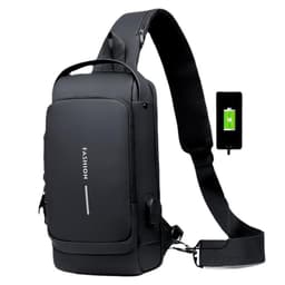 image-Men's Chest Bag Oxford Anti-Theft Shoulder Bag Black