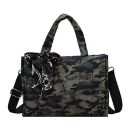 image-Cotton Tote Bag Women Camouflage Chain Shoulder Strap
