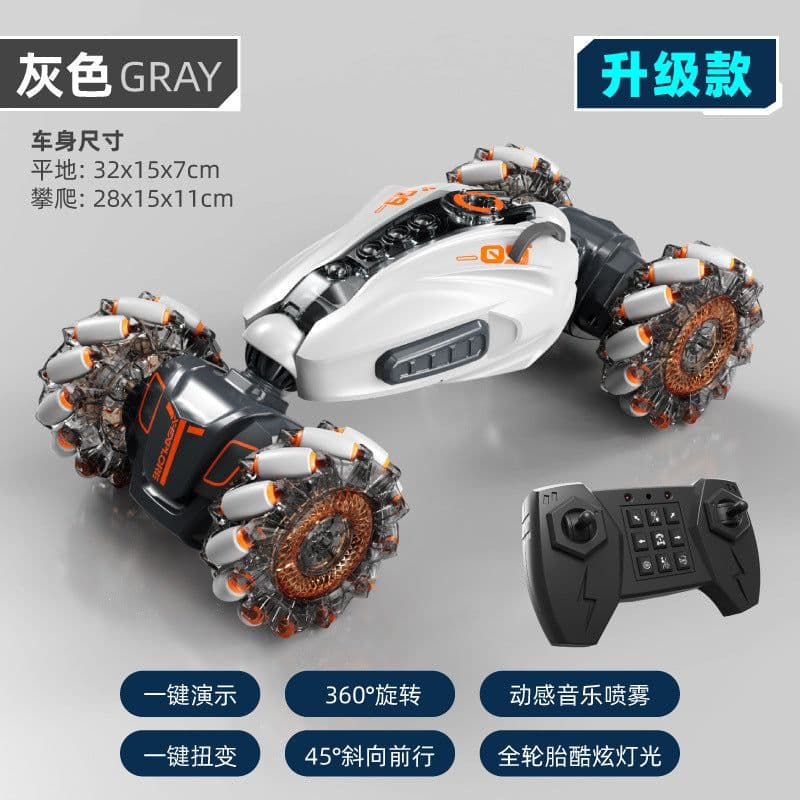 image-Cross-border new mini twisting light music off-road high-speed double-sided stunt remote control car children's toys wholesale