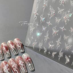 image-Iron element butterfly 5D nail stickers - diamond