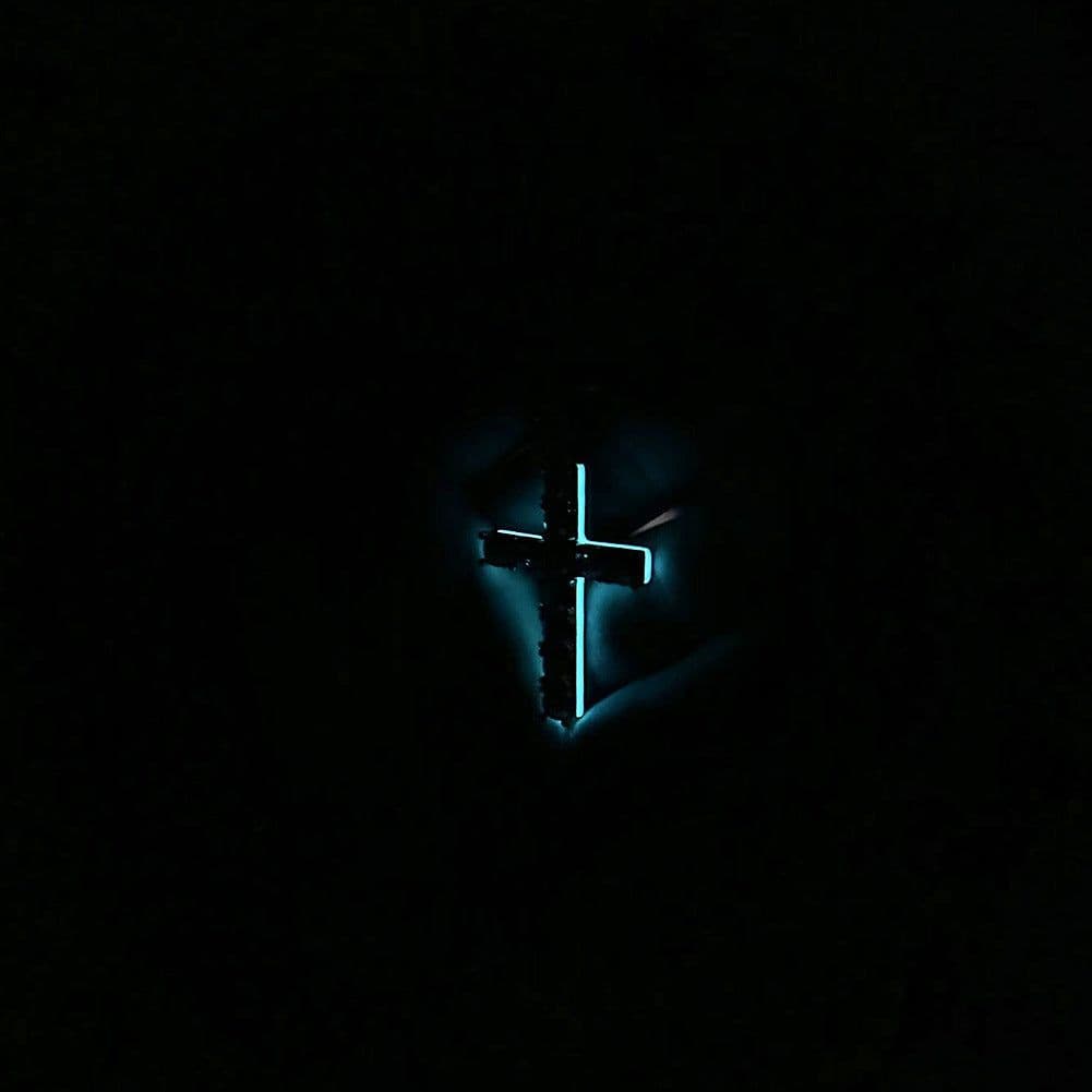 image-Cross Necklace Silver Luminous Zircon Pendant
