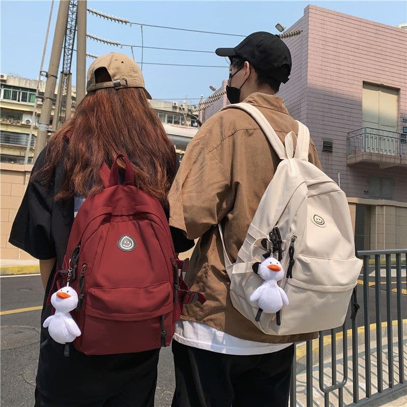 image-School bag female Korean version of Harajuku ulzzang high school college student backpack male large capacity ins wind couple shoulder bag female