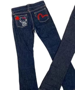 image-2023 Hello Kitty Print Jeans Loose Straight Pants