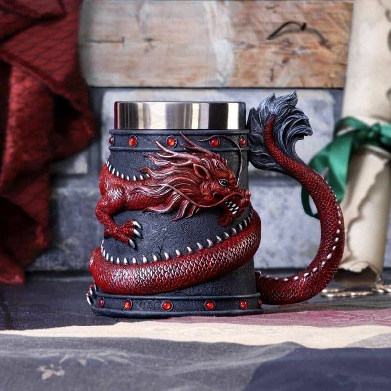 image-Bohong Golden Dragon Goblet Beer Mug, 128ml Stainless Steel