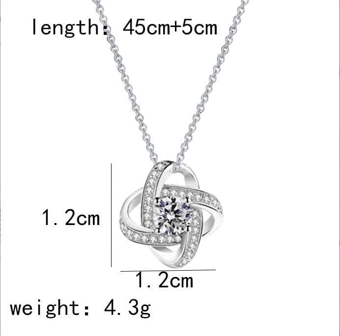 image-Cross-border new lucky four-leaf clover diamond pendant zircon necklace box chain fashion short collarbone chain wholesale