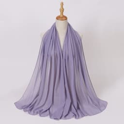 image-Weicai Chiffon Hijab Scarf - Gray Coffee 175x70cm