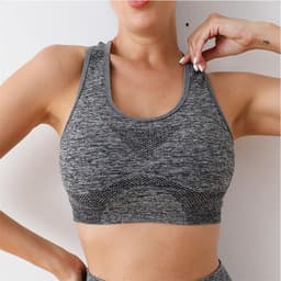 image-Dai Jiaoyi Pink Yoga Sports Bra with Chest Pad - XL, Nylon/Nylon