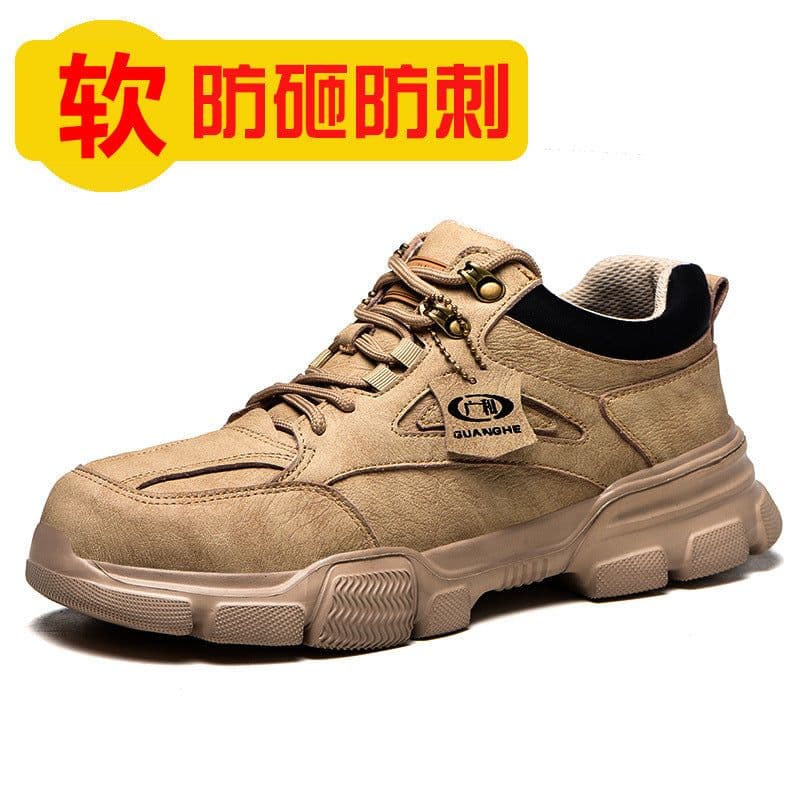 image-Guanghe Men's Anti-Smashing Safety Shoes - Blue Mesh, Steel Toe, 200 Impact