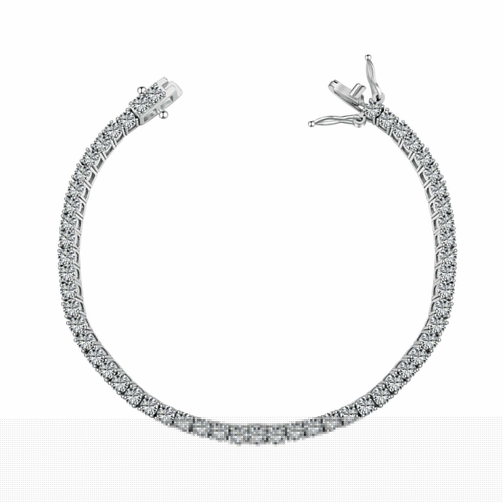 image-Sterling Silver 925 S925 Tennis Chain Bracelet - Geometry Zircon Fashion Jewelry for Women