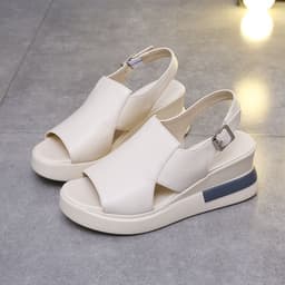 image-Muffin Wedge Sandals Women - Black High Heel