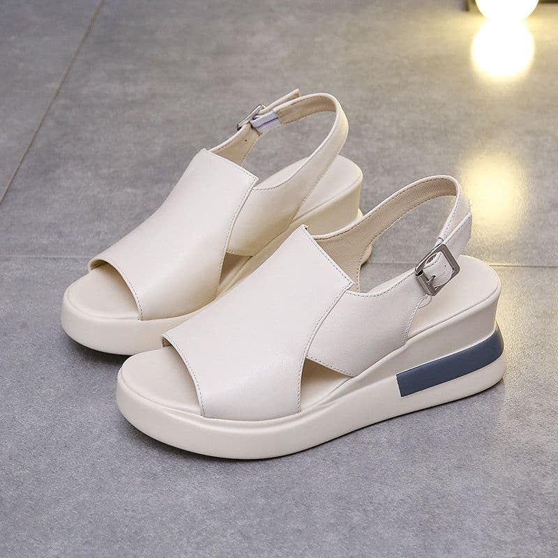 image-Muffin Wedge Sandals Women - Black High Heel